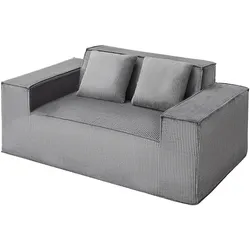 VEVOR Loveseat-Sofa Cord-Sofa Grau Zweisitzer-Sofa Couch Schlafzimmer 160cm