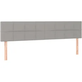 vidaXL Boxspringbett mit Matratze & LED Hellgrau 160x200 cm Stoff