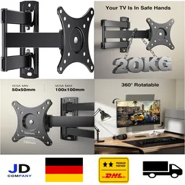 Perlegear TV Wandhalterung Schwenkbar Neigbar Drehbar Fernseher Wandhalterung für 10-30 Zoll