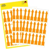 Avery Zweckform 3008 selbstklebende Pfeiletiketten (Pfeil Aufkleber im Format 39x9 mm, permanent haftend, 63 Pfeil Sticker auf 3 Bogen, Hinweispfeile zum auffälligen Kennzeichnen) neon orange