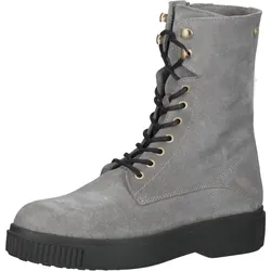 FRED DELA BRETONIERE Damen Stiefel Echtleder-Schuhe Schnür-Stiefel 184010063 Hellgrau - 40