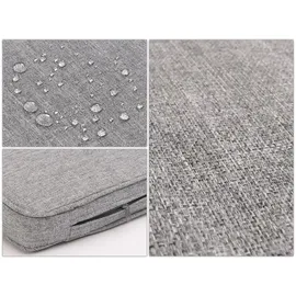 MCW Garten-Garnitur MCW-N46, Lounge-Set Gartenlounge Bank Sessel Tisch, Holz Akazie MVG-zertifiziert ~ Kissen grau