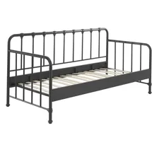 Vipack Kinderbett BRONXX 90 x 200 cm Holz, Metall schwarz matt