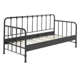 Vipack Kinderbett BRONXX 90 x 200 cm Holz, Metall schwarz matt