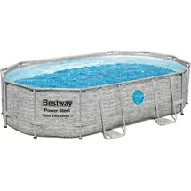 BESTWAY Power Steel Frame Pool oval 488 x 305 x 107 cm