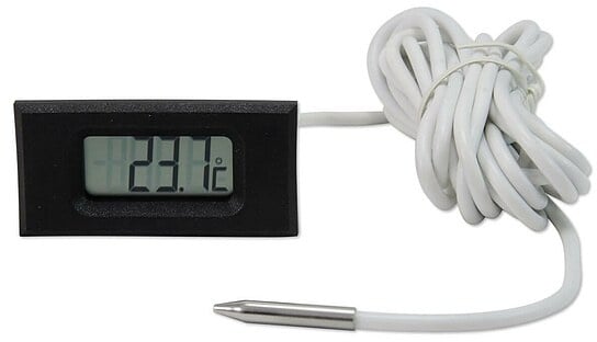 LCD Fernthermometer -40 bis +110 °C mit 3 m Fühlerkabel - batteriebetrieben - mit Digitalanzeige