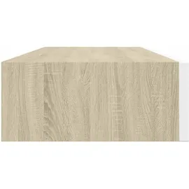 vidaXL Wandregal 60 x 23,5 x 10 cm Eichen-Optik und Weiß