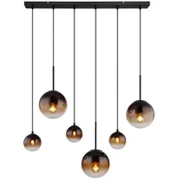 GLOBO Pendelleuchte Esszimmerlampe Hängeleuchte Deckenlampe Wohnzimmerleuchte, Metall Glas amber