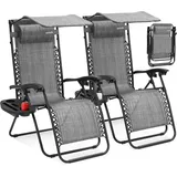 SereneLife Liegestuhl 2 St. 2er Set 0 x 0 x 0 cm schwarz