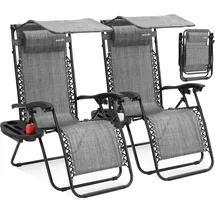SereneLife Liegestuhl 2 St. 2er Set 0 x 0 x 0 cm schwarz