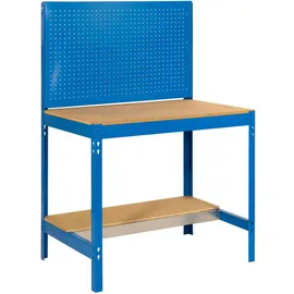 Proregal Werkbank Buffalo mit Werkzeugwand HxBxT 84x120x61cm | Traglast 600kg | Blau Metall, 120x84x61 cm, Freizeit, Heimwerken, Werkstatt, Werkbänke