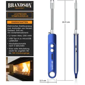 Brandson USB Lichtbogen Stabfeuerzeug Blau