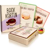 NEUBACH HOME Backkarten - 40 Backrezepte als Backzubehör im Back Set - Geschenke zum Backen - Back Zubehör & Geschenk für Frauen - Backutensilien Rezeptkarten - Backset statt Backbuch