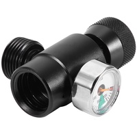 Akozon CO2-Adapter, CO2-Fülltank-Zylinder-Nachfüll-Aquarium F-Kit für (Silber ohne Zähler) O2 für Flaschenadapter-Anschluss (Schwarz)