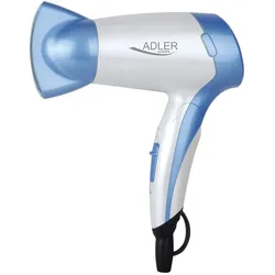 Adler AD 2222 Reise-Haartrockner 1200 Watt Weiß/Blau zusammenklappbarer faltbarer Griff