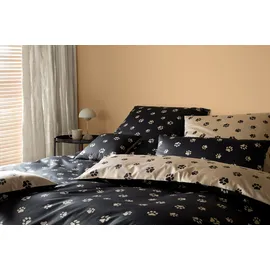 ELEGANTE Paws Farbe Schwarz-Beige Größe 135x200+80x80 - Schwarz/Beige