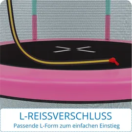 Kinetic Sports Kinder Trampolin JUMPER 140 cm - Inklusive Gummiseil Federung, Sicherheitsnetz mit Reißverschluss, Rahmenpolster, Schutz Bodennetz - Indoor Kindertrampolin Spielzeug