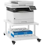 PUNCIA Druckertisch 2 Schichten 60x50cm Heim Büro mit Raddrucker Aufbewahrungshalter Tisch (1-St), Arretierbare 360°-Rollen, 70kg Tragkraft weiß
