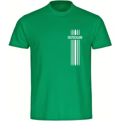 multifanshop Herren T-Shirt - Deutschland - Streifen - Druck weiß - Männer