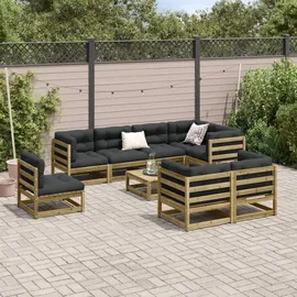 vidaXL Garten-Lounge-Set 9-tlg. Kiefernholz braun