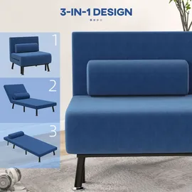 Homcom Schlafsessel, Klappbett mit Bettfunktion, Rückenkissen,