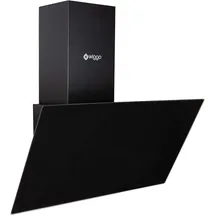 Wiggo Dunstabzugshaube 60cm kopffrei I Abluft Umluft Dunstabzug 300m3/h - LED Touch-Display 3 Stufen I Schräghaube inkl. Fettfilter & 2x Kohlefil... - schwarz