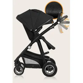 lionelo BIANKA Kinderwagen 3 in 1 bis 22 kg Babywanne Autositz, Zusammenlegbar, Reise-System, Einstellung der Rückenlehne, Räder 360 Stoßdämpfer, Verdeck XXL