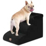EHEYCIGA Hundetreppe für Kleine Hunde 35 cm Hoch, 3 Stufen, Schwarz