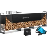 Kesser Kaminholzregal 390 x 36 x 117 cm schwarz inkl. Abdeckung + Handschuhe
