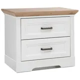 Die Möbelfundgrube Nachtschrank Jasmin 64 x 54 x 41 cm Weiß