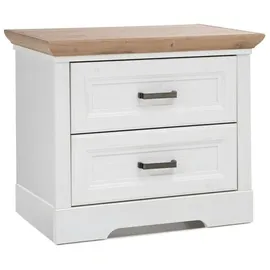 Die Möbelfundgrube Nachtschrank Jasmin 64 x 54 x 41 cm Weiß