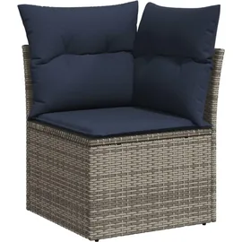 vidaXL Gartensofa-Set mit Kissen, grau, Polyrattan