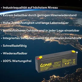 KungLong Bleiakku 12V 2200 mAh 2 St.