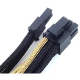 Silverstone PCI-8-Pin zu PCIe-6+2-Pin Kabel, 250mm - schwarz/gol