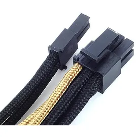 Silverstone PCI-8-Pin zu PCIe-6+2-Pin Kabel, 250mm - schwarz/gol