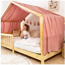 lilimaus Hausbett Himmel [in 12 Farben] Betthimmel Hausbett aus 100% Baumwolle Musselin - Stoffhimmel für Hausbett Deko Mädchen & Jungen - Himmel für Hausbett Kinder - Bett Vorhang Kinderbett