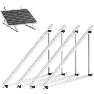 solarpanel halterung 118cm Aluminium balkonkraftwerk halterung mit verstellbarem Winkel 0-90°, 100W-800W Solarmodul balkonkraftwerk halterung flachdach für Flachdach/Balkon/Autodach 2 Paar (Normal)