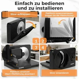 yashe Faltbarer Allesschneider 180W Schwarz