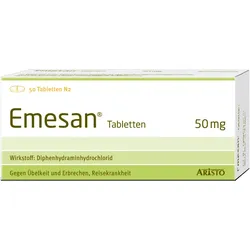 Emesan - Gegen Übelkeit und Erbrechen, Reisekrankheit 50 St Tabletten