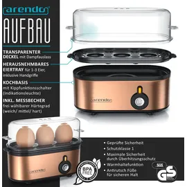 Arendo Wasserkocher 1,7 l Kupfer