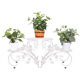 Pflanzenständer Pflanzenregal Mit 4 Ablagen: Blumenregal Aus Metall,für Innen Balkon Wohzimmer Outdoor Garten Dekor 93x40x23cm