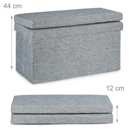 Relaxdays Faltbarer Sitzhocker mit Lehne L grau