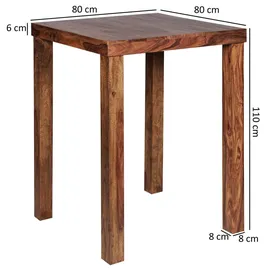KADIMA DESIGN Rustikaler Sheeshamholz Bartisch, Stabile Konstruktion, Einzigartiges Design
