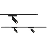 Briloner - Luxtrail Schienensystem, Erweiterungsset, 2x LED Spots, Schwenkbar, Erweiterbar, Schwarz, 1 m