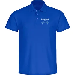 multifanshop Poloshirt - Schalke - Herzschlag - Druck weiß - Polo