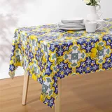 JEMIDI Tischdecke Wachstischtuch abwaschbar 140 x 180 cm Gelb