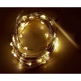 McShine LED Draht-Lichterkette McShine Micro 50 LEDs, warmweiß, Batteriebetrieb