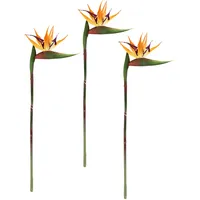 I.GE.A. Künstliche Blume Strelitzie Paradiesvogelblume Exotischer Dekozweig Zweig Einzelblume