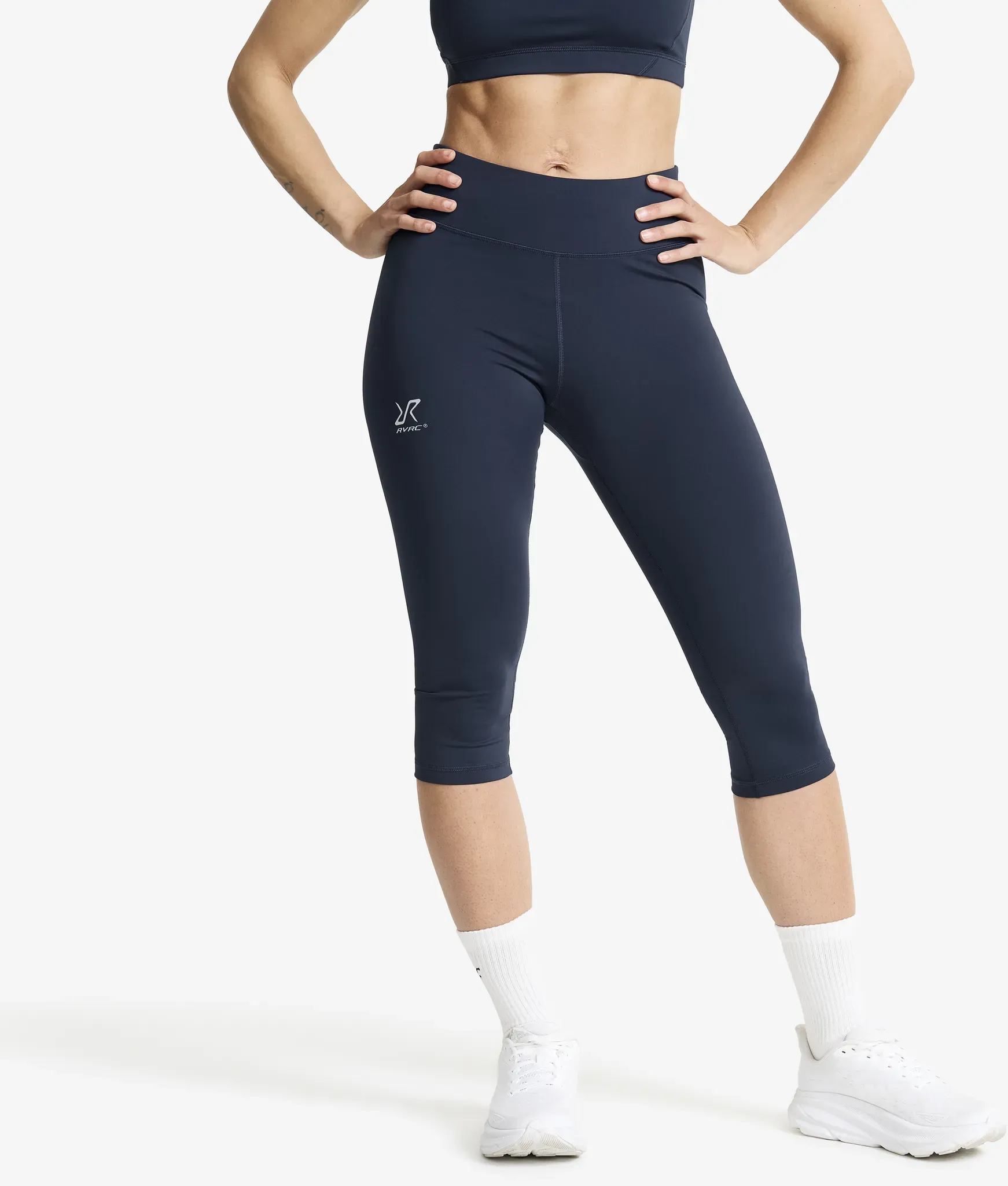 Flow High-waisted Capri Leggings Damen Navy, Größe:3XL - Outdoor Tights - Blau