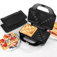 SUPERLEX 3-IN-1 Sandwich Toaster Sandwichmaker Waffeln und Paninis &2 Sandwiches
